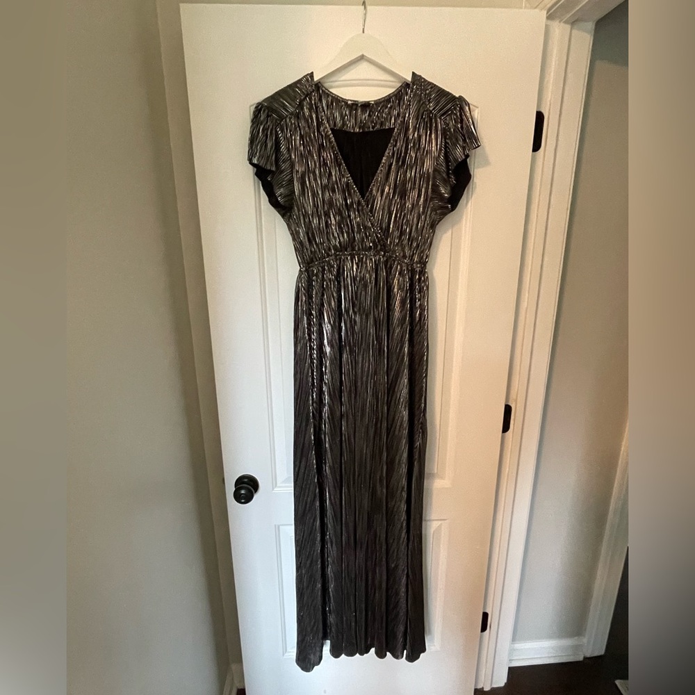 PinkBlush Black Shimmer Maternity Wrap Maxi Dress